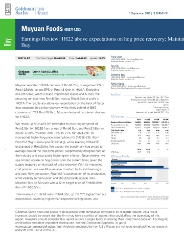 Muyuan Foods (002714.SZ)_ Earnings Review_ 1H22 above expectations on hog price recovery; Maintain Buy(1)_1