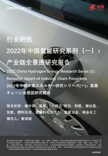 头豹研究院-2022年中国氢能研究系列(一):产业链全景图研究报告-2022.07-19页-WN8