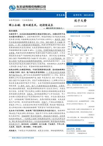 有色金属行业磁性材料系列报告之一：稀土永磁，借双碳东风，迎持续成长-20220902-东北证券-34页