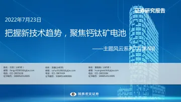主题风云系列7月第4期：把握新技术趋势，聚焦钙钛矿电池-20220723-国泰君安-17页