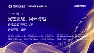 电新行业2022中期策略研讨会:迎接2022年光风大年,光芒正耀,风云待起-20220612-国泰君安-68页