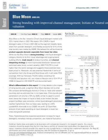 Blue Moon (6993.HK)_ Strong branding with improved channel management; Initiate at Neutral on valuation(1)