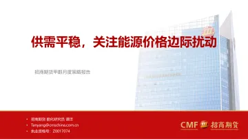 甲醇月度策略报告:供需平稳,关注能源价格边际扰动-20220512-招商期货-24页
