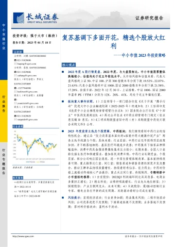 中小市值2023年投资策略:复苏基调下多面开花,精选个股放大红利-20230118-长城证券-21页
