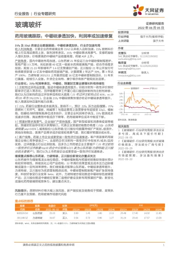 玻璃玻纤行业专题研究:药用玻璃跟踪,中硼硅渗透加快,利润率或加速修复-20220605-天风证券-20页