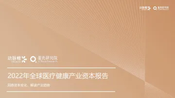 动脉橙-2022年全球医疗健康产业资本报告-40页