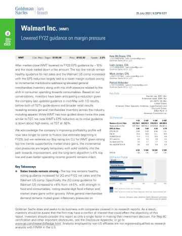Walmart Inc. (WMT)_ Lowered FY22 guidance on margin pressure(1)