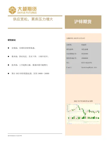 沪锌期货年度报告:供应宽松,累库压力增大-20221224-大越期货-19页