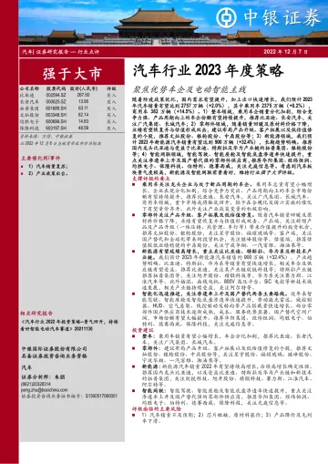 汽车行业2023年度策略：聚焦优势车企及电动智能主线-20221207-中银国际-44页