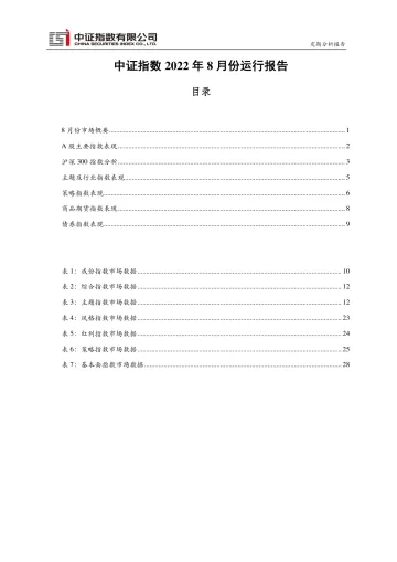 中证指数2022年8月运行月报-31页