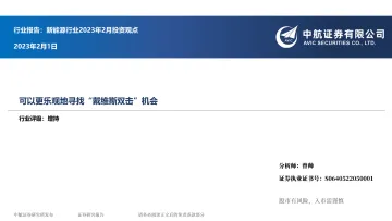新能源行业2023年2月投资观点:可以更乐观地寻找“戴维斯双击”机会-20230201-中航证券-20页