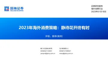 2023年海外消费行业策略：静待花开终有时-20230118-国海证券-43页