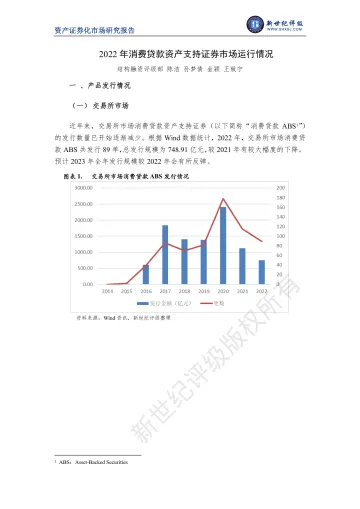 新世纪评级-2022年消费贷款资产支持证券市场运行情况-15页
