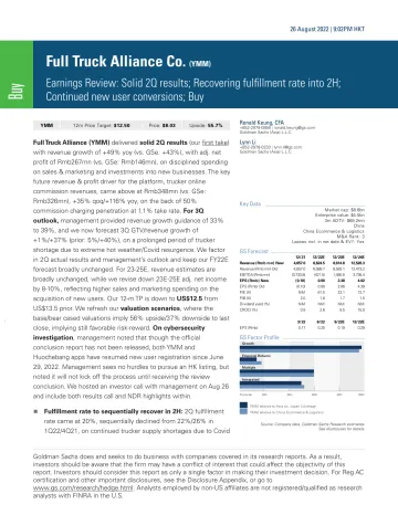 Full Truck Alliance Co. (YMM)_ Earnings Review_ Solid 2Q results; Recovering fulfillment rate into 2H; Continued new user con...