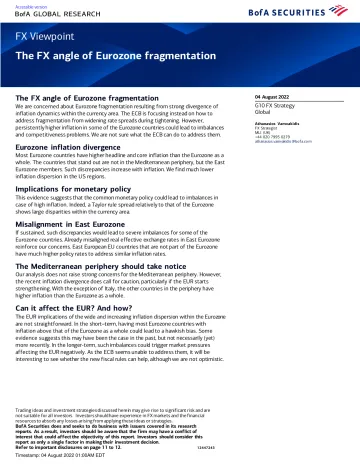 The FX angle of Eurozone fragmentation
