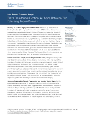Latin America Economics Analyst_ Brazil Presidential Election_ A Choice Between Two Polarizing Known Knowns(1)