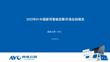 【奥维报告】2022年H1中国家用智能投影线上市场总结-10页