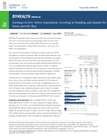 BYHEALTH (300146.SZ)_ Earnings review_ below expectation; investing in branding and channel for future growth; Buy(1)