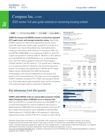 Compass Inc. (COMP)_ 2Q22 review_ Full year guide lowered on worsening housing outlook(1)