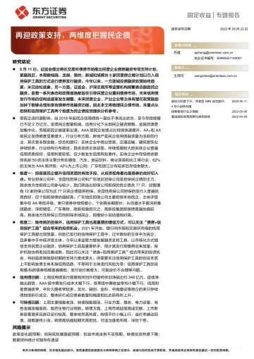 固定收益专题报告:再迎政策支持,两维度把握民企债-20220522-东方证券-30页