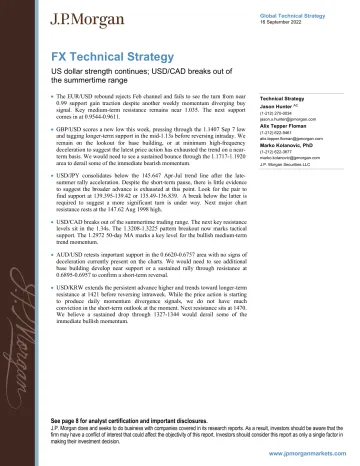 FX Technical Strategy US dollar strength continues; USD_CAD breaks out of the summertime range