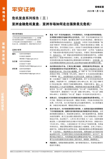 危机复盘系列报告(三):亚洲金融危机复盘,亚洲市场如何走出强势美元危机?-20230112-平安证券-25页