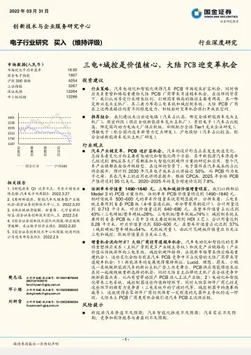 电子行业深度研究:三电+域控是价值核心,大陆PCB迎变革机会-20220331-国金证券-26页
