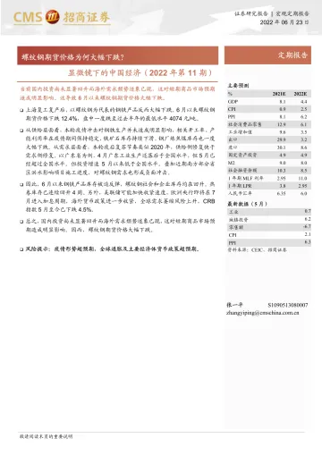 显微镜下的中国经济(2022年第11期):螺纹钢期货价格为何大幅下跌?-20220623-招商证券-24页