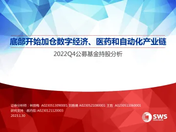 2022Q4公募基金持股分析:底部开始加仓数字经济、医药和自动化产业链-20230130-申万宏源-53页