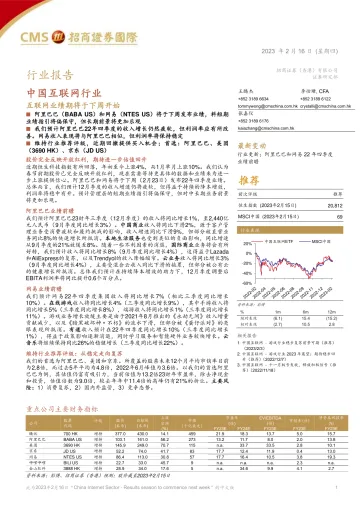 中国互联网行业:互联网业绩期将于下周开始-20230216-招商证券(香港)-15页