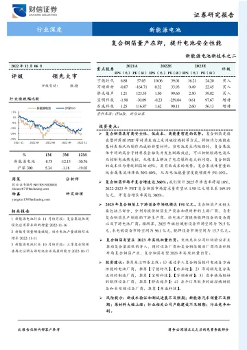 新能源电池行业新技术之二:复合铜箔量产在即,提升电池安全性能-20221206-财信证券-23页