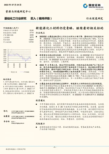 基础化工行业深度研究:新能源化工材料仍受青睐,继续看好相关标的-20220724-国金证券-19页