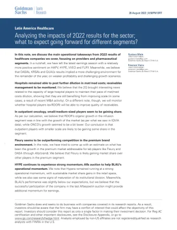 Latin America Healthcare_ Analyzing the impacts of 2Q22 results for the sector; what to expect going forward for different se...(1)