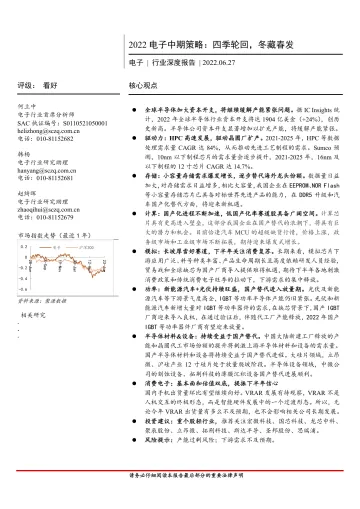 电子行业深度报告:2022电子中期策略,四季轮回,冬藏春发-20220627-首创证券-35页