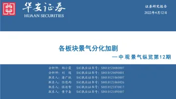 中观景气纵览第12期:各板块景气分化加剧-20220412-华安证券-59页