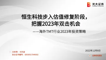 海外TMT行业2023年投资策略:恒生科技步入估值修复阶段,把握2023年双击机会-20221208-光大证券-85页