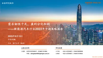 新能源汽车行业2022年中期策略报告:需求韧性十足,盈利分化加剧-20220615-平安证券-21页