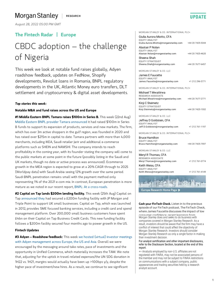 Morgan Stanley-The Fintech Radar CBDC adoption – the challenge of Nigeria-98123897