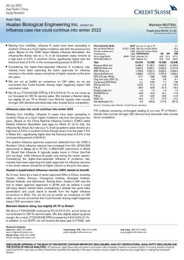 CS-Hualan Biological Engineering Inc. (002007.SZ)