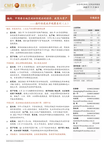 海外防疫放开观察系列(三):越南、中国港台地区放松防疫后的经济、政策与资产-20221124-招商证券-24页