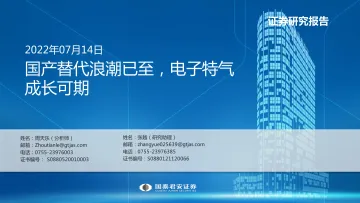 电子特气行业:国产替代浪潮已至,电子特气成长可期-20220714-国泰君安-47页