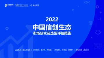 2022中国信创生态市场研究及选型评估报告-91页