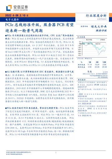 电子元器件行业:PCIe总线标准升级,服务器PCB有望迎来新一轮景气周期-20220810-安信证券-28页