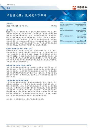 专题研究: 中资美元债,波澜进入下半场-20221121-华泰证券-18页