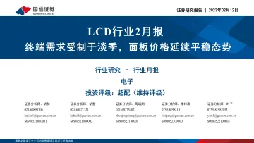 LCD行业2月报：终端需求受制于淡季，面板价格延续平稳态势-20230212-国信证券-24页