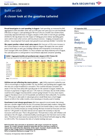 Card Spending Report - A closer look at the gasoline tailwind