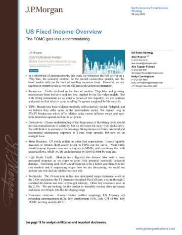 US Fixed Income Overview The FOMC gets less accommodating
