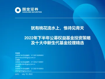 2022年下半年公募权益基金投资策略及十大中新生代基金经理精选:犹有桃花流水上,惟待见青天-20220719-国金证券-38页