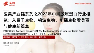 头豹研究院-医美产业链系列之2022年中国胶原蛋白行业概览：从巨子生物、锦波生物、华熙生物看美丽与健康新篇章（摘要版）-2022.09-15页-WN9