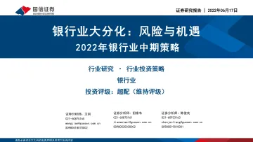 2022年银行业中期策略:银行业大分化,风险与机遇-20220617-国信证券-27页